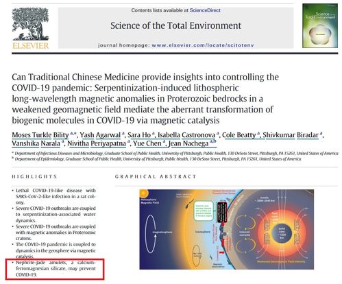 软玉护身符与COVID-19预防 一项发表于影响因子6.5期刊的争议性研究